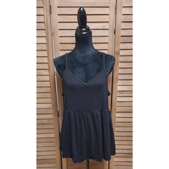 Torrid Tops - Torrid 3 Black Smocked Babydoll Tank Top Plus Size 3X Women's Sleeveless Blouse